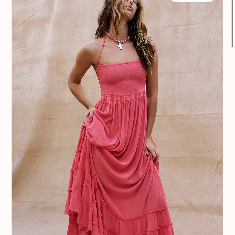 Free People Extratropical Endless Summer Maxi Dress Backless Strappy Tiered